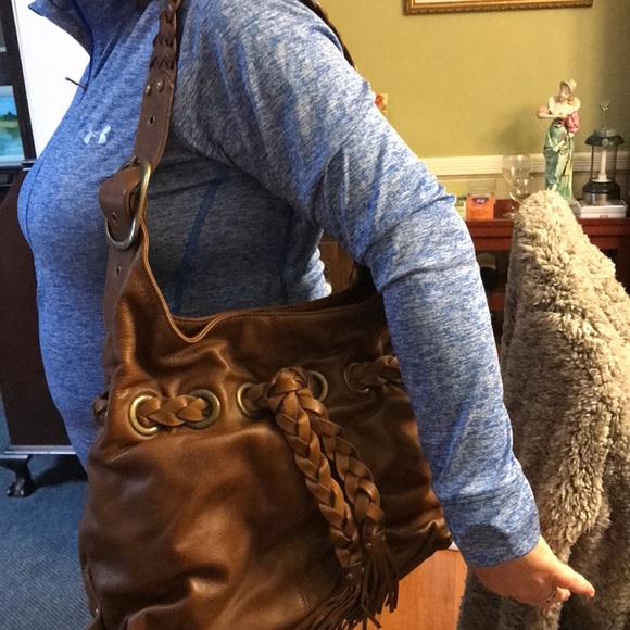 Kooba chestnut brown leather bag w refine details NWT large hobo shoulder bag - Picture 12 of 12